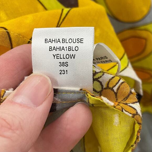 NWT Antik Batik S / 38 Bahia Blouse Top Long Sleeve Yellow *read description - Picture 14 of 16